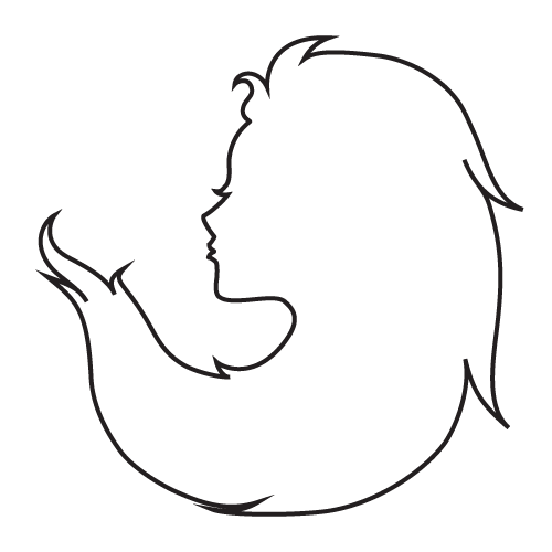 Woman's profile creative shape illustration