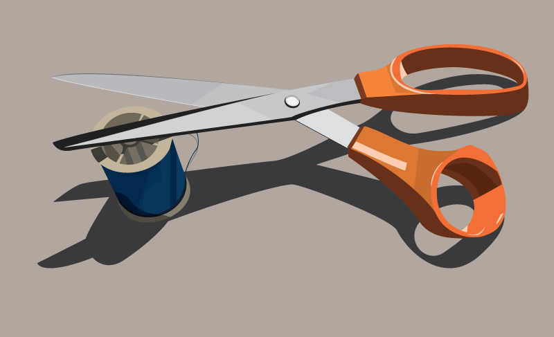 Scissors and thread illustration